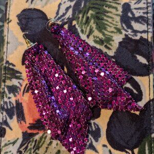byVINNIK purple chainmail earrings